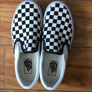 Vans slip-on platform black/off-white checkerboard